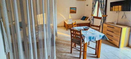 Spacious Studio with Semi-Private Bedroom & Pool-View Terrace